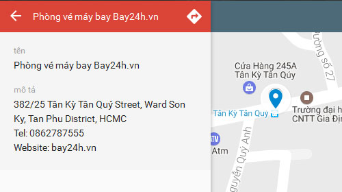Bản đồ phòng vé máy bay Bay24h.vn
